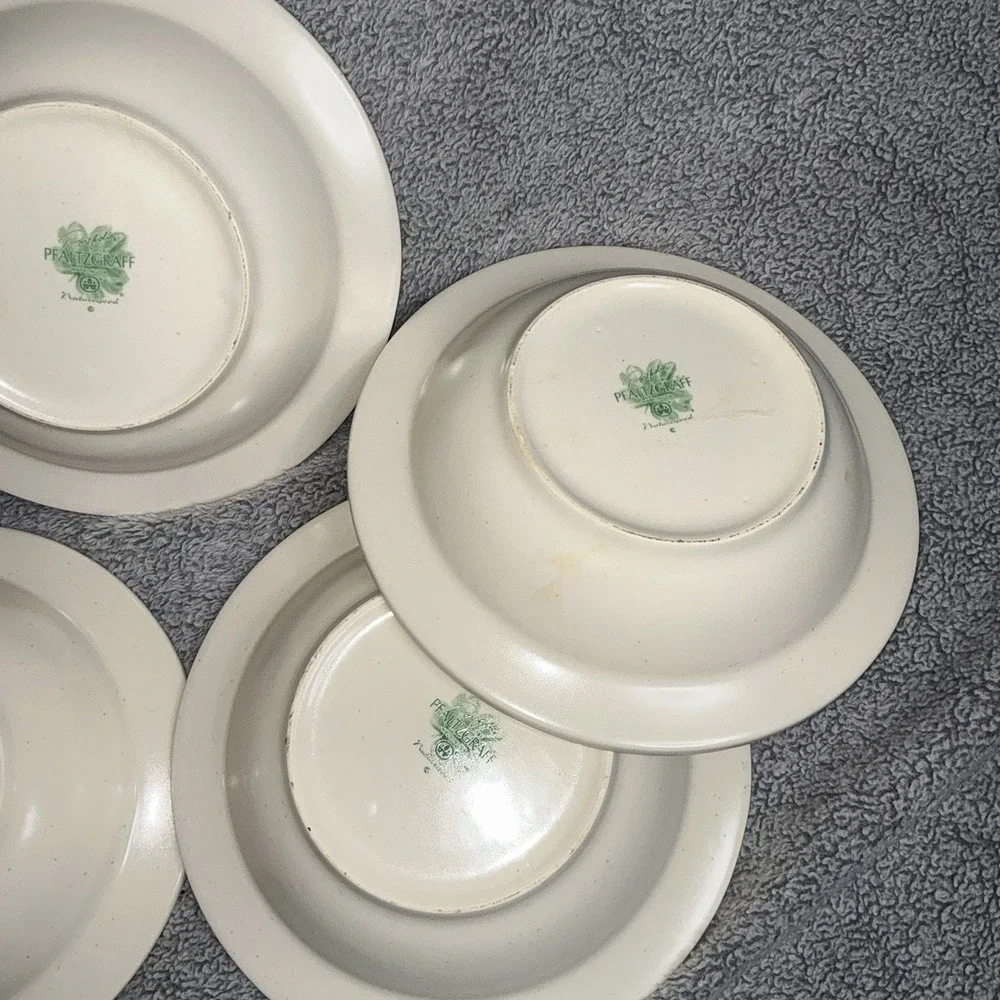 Pfaltzgraff Naturewood Set of 7 Stoneware Soup/Cereal Bowls Birdhouse‎